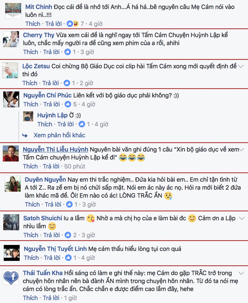 Đề thi Văn hỏi về lòng trắc ẩn, sĩ tử nhắc “mẹ Cám” Huỳnh Lập - 1 Nhiều khán giả cho biết, mình đã nhớ ngay đến sản phẩm của anh chàng quỷ sân khấu Huỳnh Lập khi xem đề Văn.