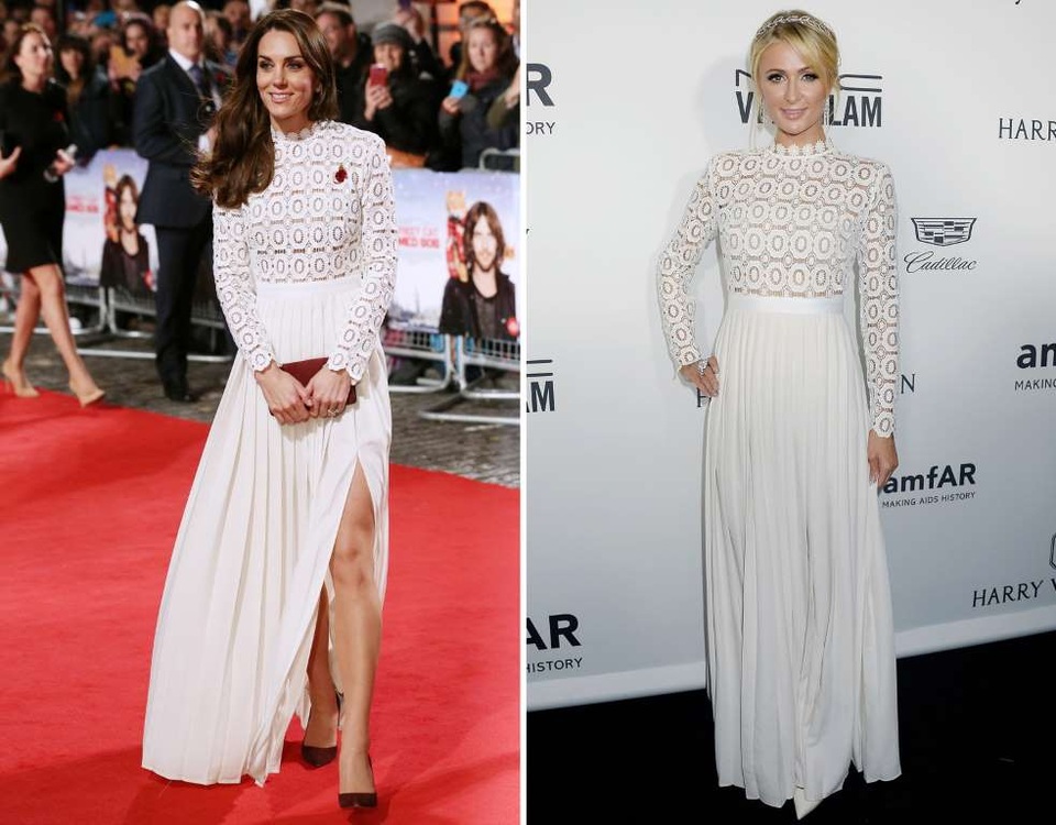 Khi sao Hollywood bị phát hiện mặc chung quần áo - 11
Kate Middleton (trái) và Paris Hilton