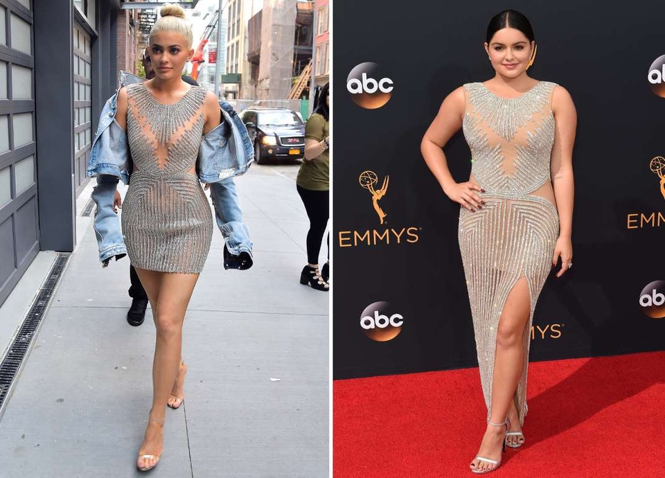 Khi sao Hollywood bị phát hiện mặc chung quần áo - 12
Hai người đẹp thế hệ 9x - Kylie Jenner (trái) và Ariel Winter đều khoe được dáng vóc đồng hồ cát khi diện váy ôm sát như thế này.