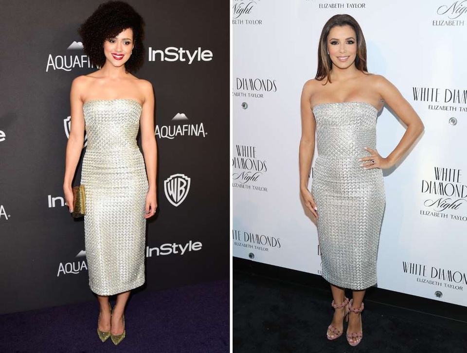 Khi sao Hollywood bị phát hiện mặc chung quần áo - 21
Nathalie Emmanuel (trái) và Eva Longoria