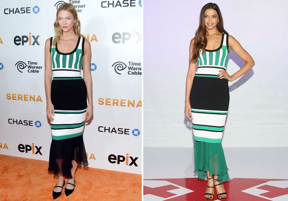 Khi sao Hollywood bị phát hiện mặc chung quần áo - 8
Karlie Kloss (trái) và Deepika Padukone cùng sở hữu chiều cao và dáng vóc hoàn hảo, vì vậy họ giống như búp bê sinh đôi vậy.