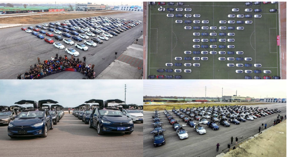 Màn xếp hình kỷ lục của hàng trăm xe chạy điện Tesla - 1 Màn xếp hình kỷ lục của hàng trăm xe chạy điện Tesla - 1