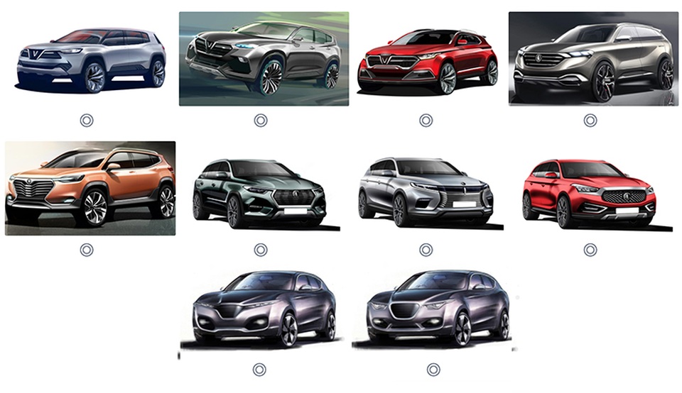 VinFAST công bố thiết kế ôtô sản xuất tại Việt Nam - 1 Các mẫu thiết kế dòng SUV của VinFAST