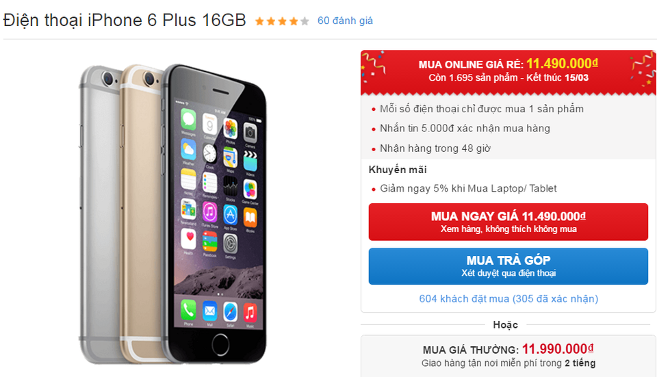 Ngược đời giá iPhone 6 Plus rẻ hơn cả iPhone 6 tại Việt Nam - 1