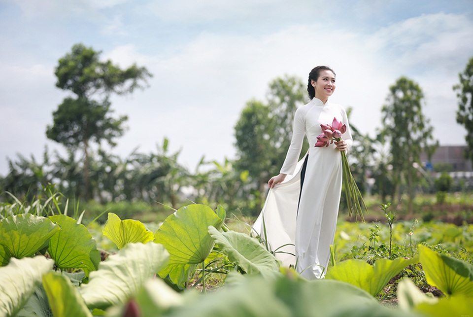 Dịu dàng áo dài trắng giữa đầm sen mùa hạ - 6 Dịu dàng áo dài trắng giữa đầm sen mùa hạ - 6