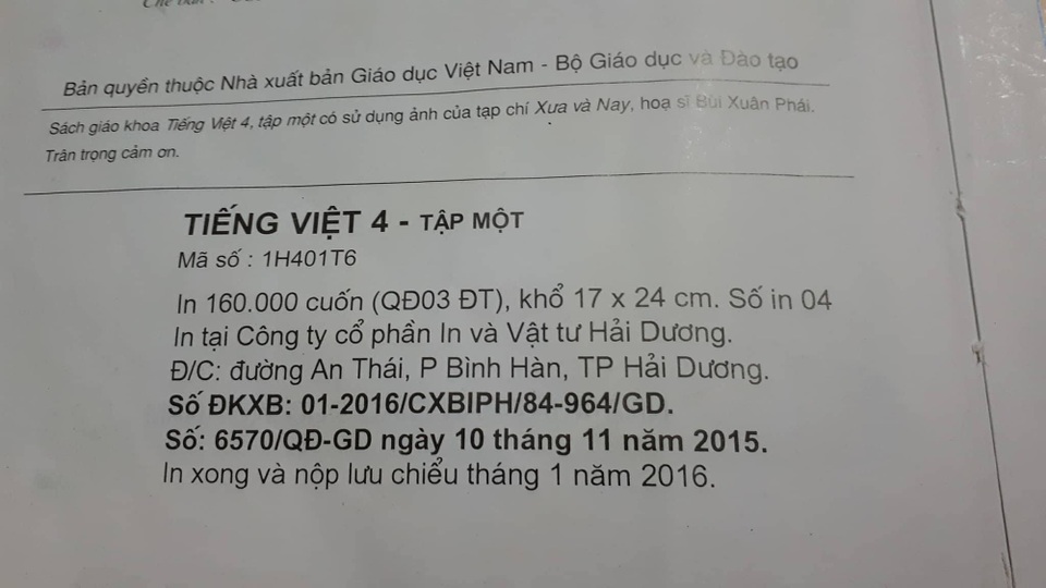 Một cuốn sách, hai tên vị vua: Trần Nhân Tông hay Trần Thái Tông đúng? - 3
Những bản SGK sau này đã ghi đúng là vua Trần Thái Tông.
