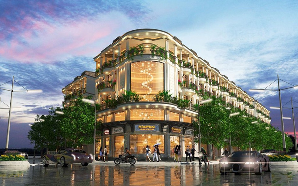 Thưởng ngoạn châu Âu khi mua shophouse khu đô thị Vạn Phúc - 3 Một góc dãy nhà phố thương mại của khu dự án Đông Nam 1- Khu đô thị Vạn Phúc.