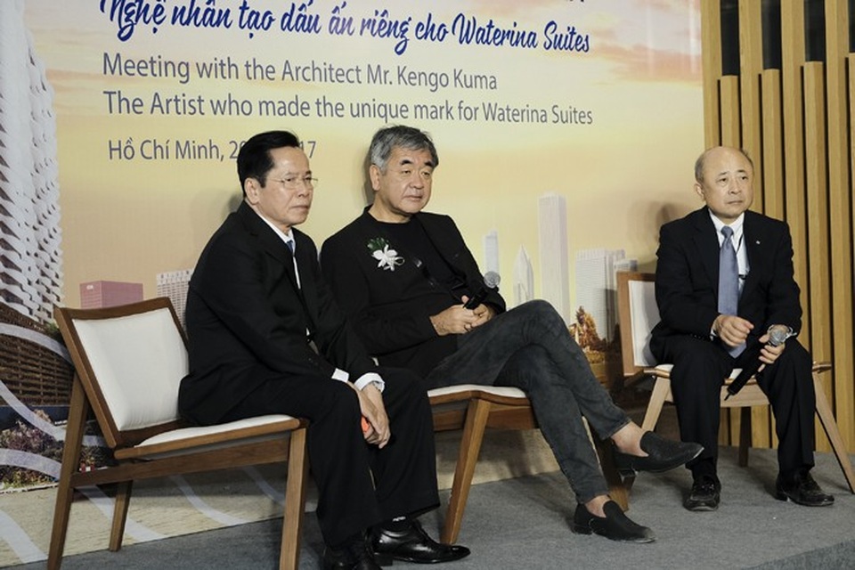 Kiến trúc sư Kengo Kuma trong buổi gặp gỡ báo chí ngày 20/12 vừa qua