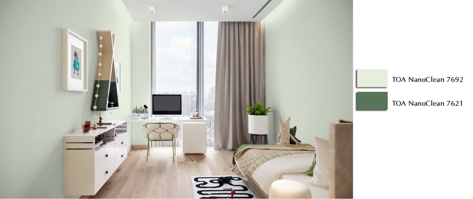 Bảo vệ sức khỏe trẻ em trong ngôi nhà kháng khuẩn - 3 Sơn TOA NanoClean có khả năng kháng khuẩn, mùi rất nhẹ, dễ chịu, an toàn cho sức khỏe người sử dụng