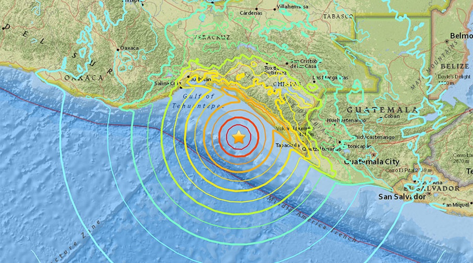 Mexico: Động đất mạnh nhất trong vòng 100 năm, ít nhất 15 người thiệt mạng - 2 Tâm chấn của trận động đất (Ảnh: UGUS)