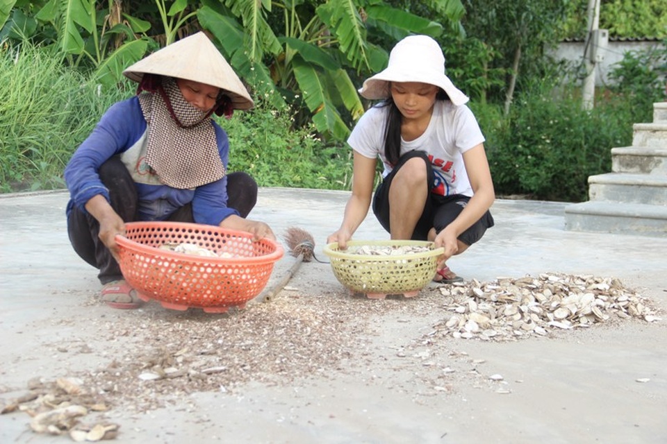 Băn khoăn đường đến giảng đường của nữ sinh nghèo đỗ ĐH Y dược Huế - 1 Em Luyên phụ giúp mẹ phơi sắn cho khô để xuất bán