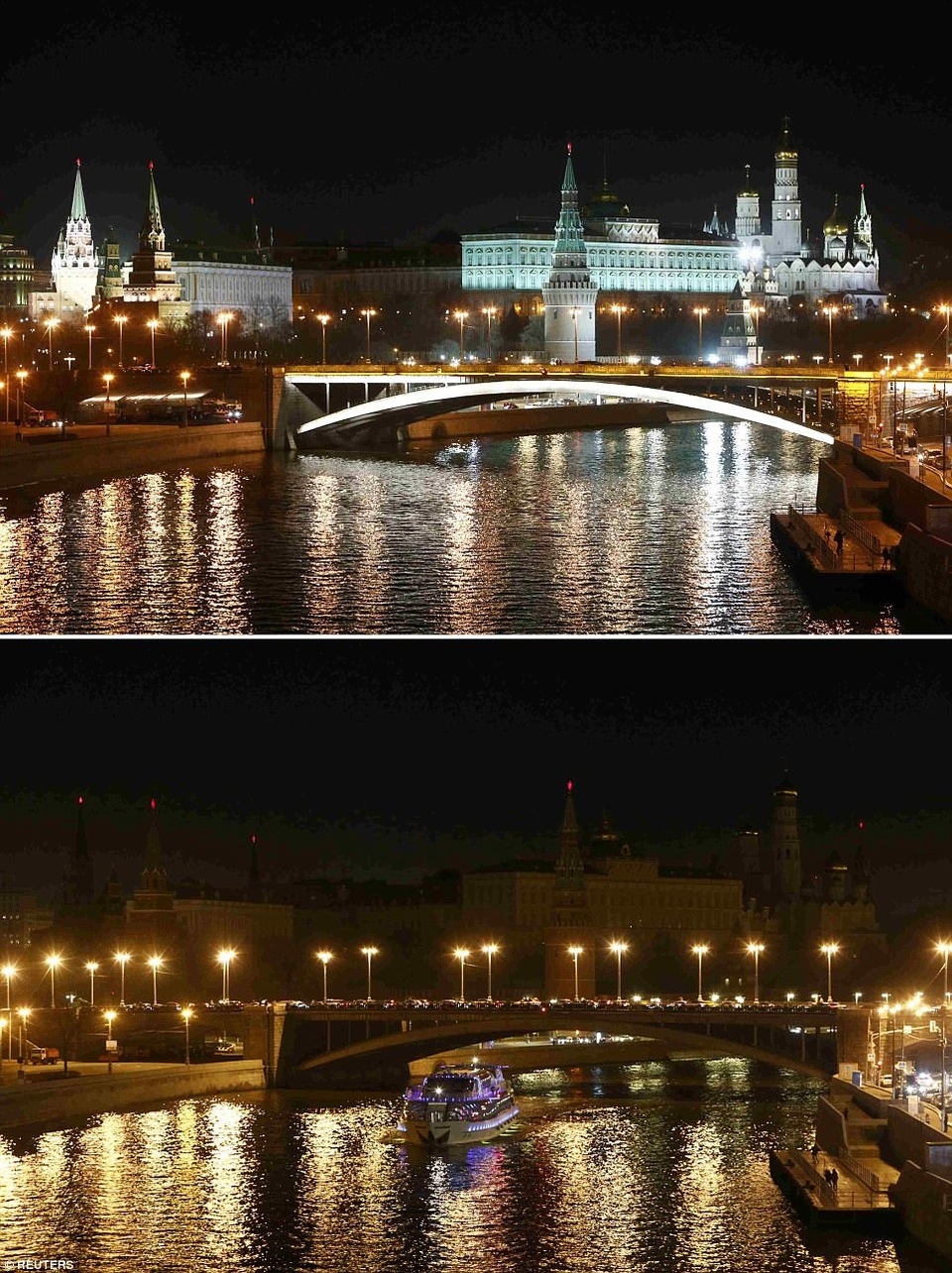 Những công trình nổi tiếng thế giới trong 60 phút “tắt đèn” như thế nào? - 16 Điện Kremlin ở Moscow, Nga.