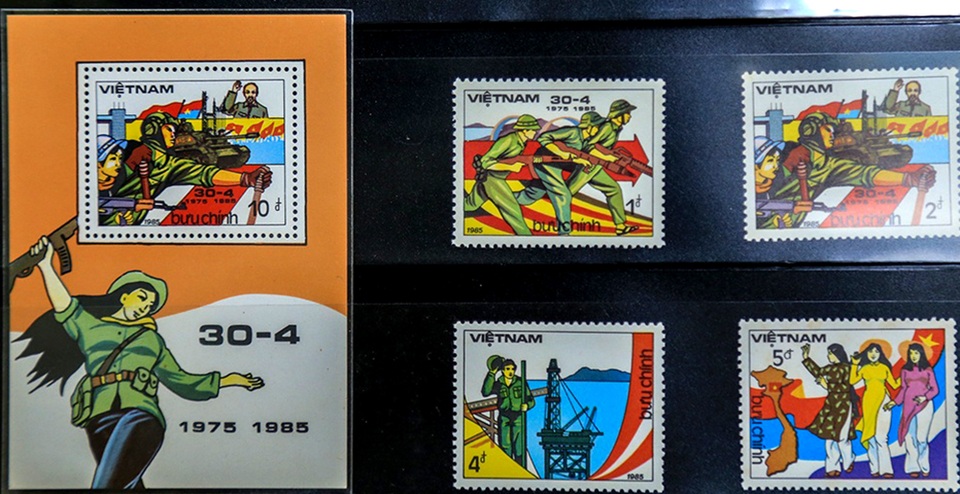Bộ tem mã số 461 “Kỷ niệm 10 năm giải phóng hoàn toàn miền Nam Việt Nam” phát hành ngày 30/4/1985 được đánh giá là bộ tem đẹp, giàu ý nghĩa và độc đáo nhất. Bộ tem gồm 4 mẫu và 1 bloc do họa sĩ Huy Toàn thiết kế, được in tại Cuba.