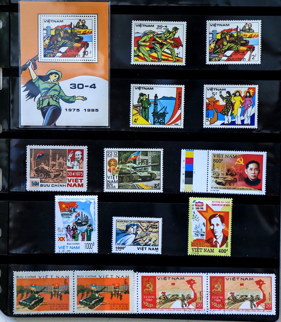 Sự kiện lịch sử 30/4/1975 – Giải phóng miền Nam, thống nhất đất nước đã được thể hiện trên mẫu tem Bưu chính Việt Nam.