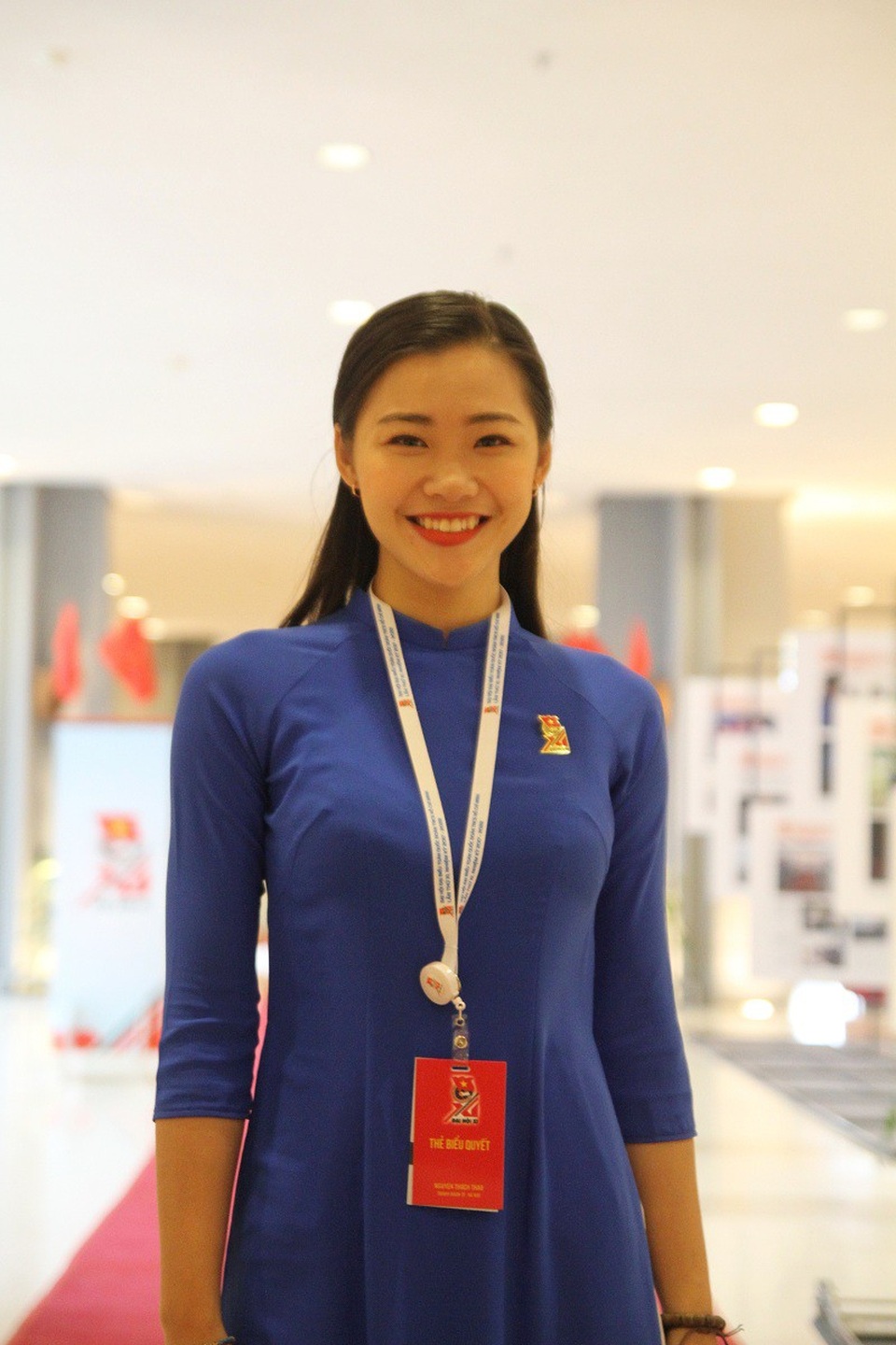 Nữ sinh thay mặt tuổi trẻ Thủ đô đọc tham luận tại phiên trọng thể Đại hội Đoàn XI là ai? - 2
Nụ cười đáng yêu của nữ sinh ĐH Hà Nội.