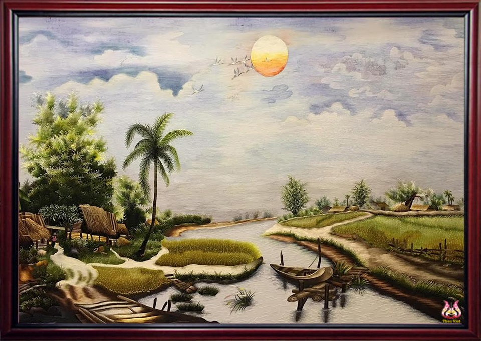 Họa sĩ Trần Gia Huy - Người “vẽ” lại tranh thêu tay bằng hội họa hiện đại - 5
Mỗi sản phẩm là kết tinh của tính dân tộc và hiện đại trong đó.