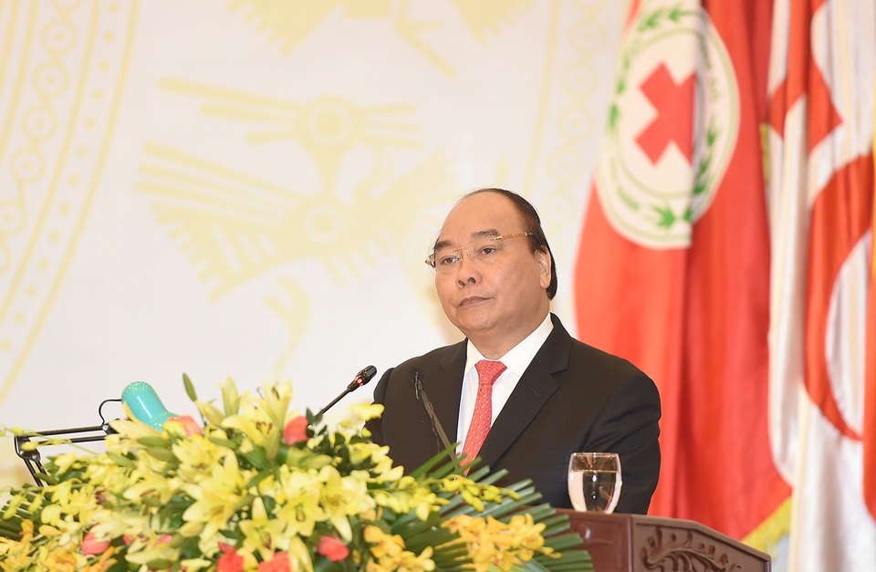 Thủ tướng: Để tinh thần nhân đạo thấm đượm trong tim mỗi người Việt - 1 Thủ tướng phát biểu tại Đại hội