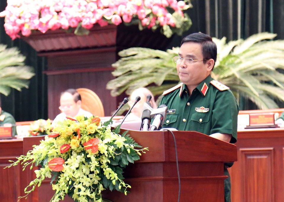 Chiến thắng Xuân Mậu Thân 1968 là bước ngoặt quyết định lịch sử dân tộc - 1 Thượng tướng Lê Chiêm - Thứ trưởng Bộ Quốc phòng phát biểu khai mạc hội thảo