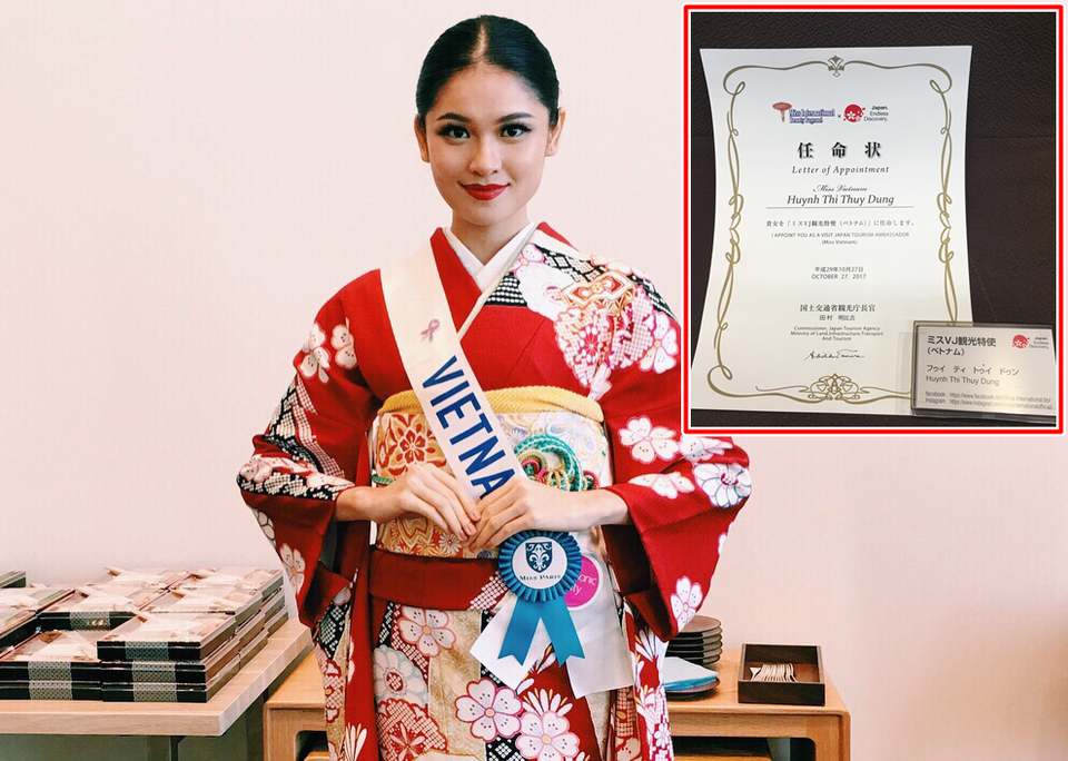 Thuỳ Dung vinh dự nhận giải thưởng Đại sứ Du lịch Nhật Bản do ban tổ chức Hoa hậu Quốc tế 2017 trao tặng. Đây là năm thứ 2 liên tiếp đại diện Việt Nam nhận được giải thưởng này, trước đó là Á khôi Áo dài Phương Linh trong cuộc thi năm 2016.