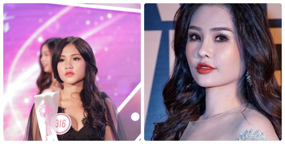 Thí sinh Miss Teen gây chú ý vì quá giống Hoa hậu Đại dương - 1 Ngọc Hân (bên trái ảnh) được nhận xét là có nhiều nét khá giống Hoa hậu Đại dương Lê Âu Ngân Anh (bên phải ảnh)