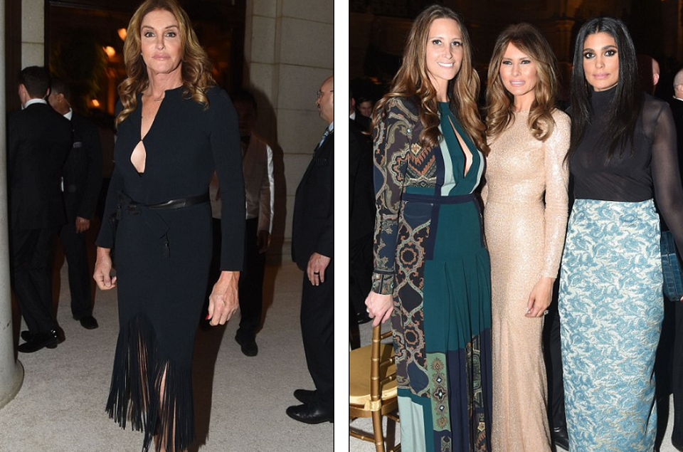 
Bà Melania Trump chụp ảnh cùng các quan khách tại bữa tiệc. (Ảnh: Dailymail)
