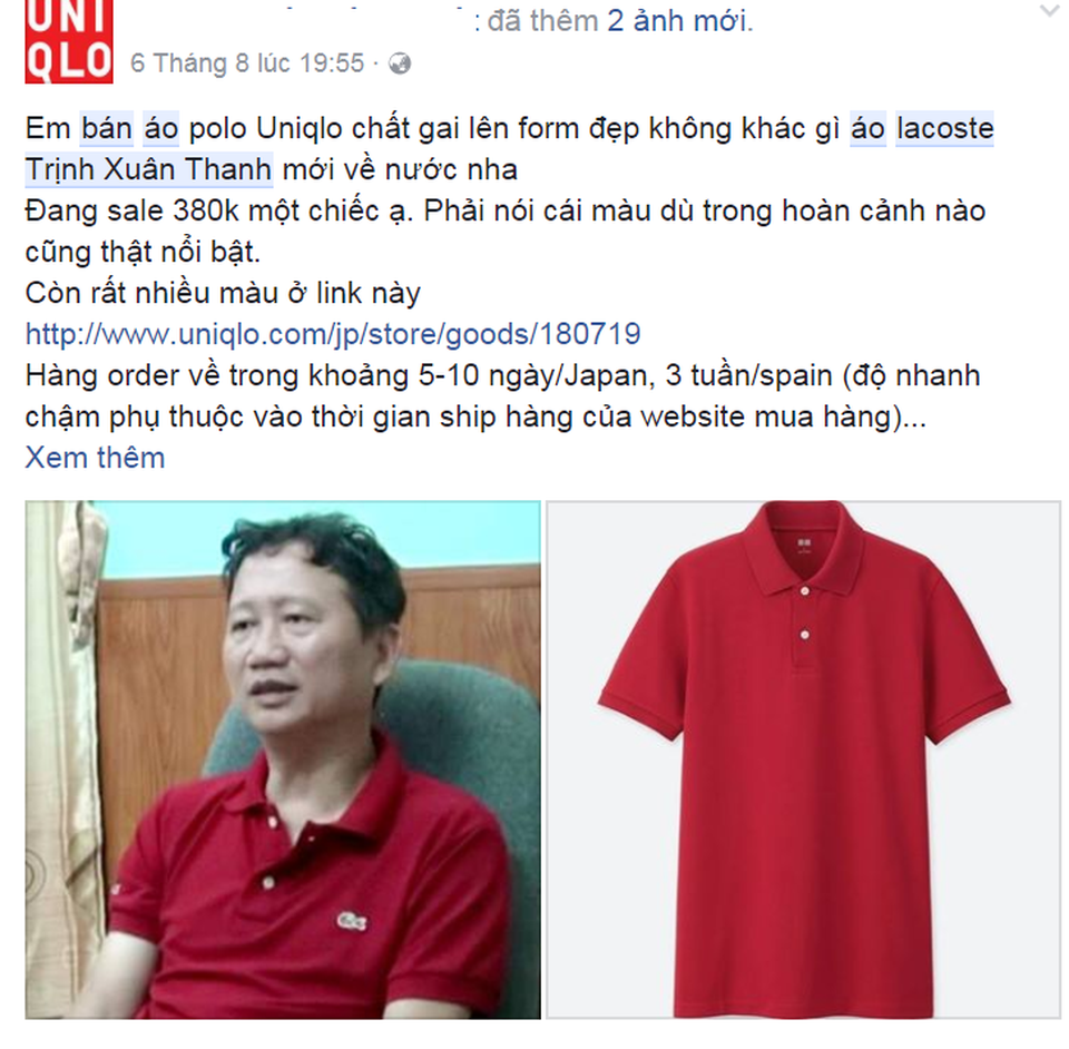 Trịnh Xuân Thanh thành "công cụ" kiếm lời của dân buôn online - 7 Một chiếc áo na ná cũng được đóng mác áo phông Trịnh Xuân Thanh