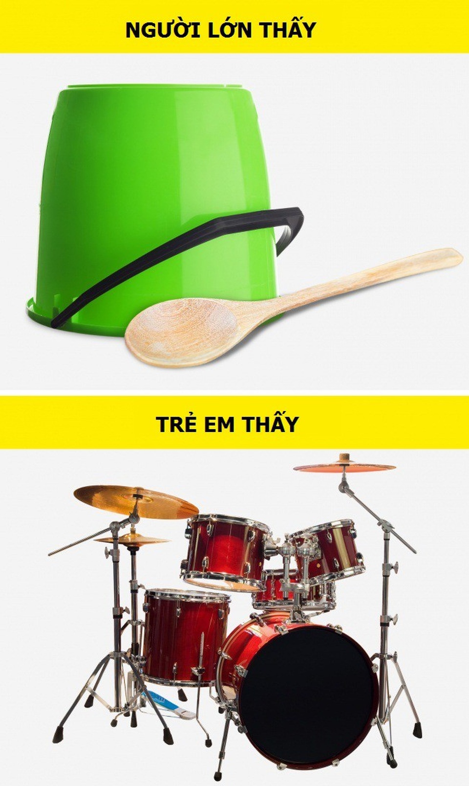 Thế giới trong mắt trẻ thơ khác biệt như thế nào so với người lớn? - 9 Những chiếc xô và thùng nhựa chính là thứ nhạc cụ đầu tiên trong cuộc đời của mỗi chúng ta.