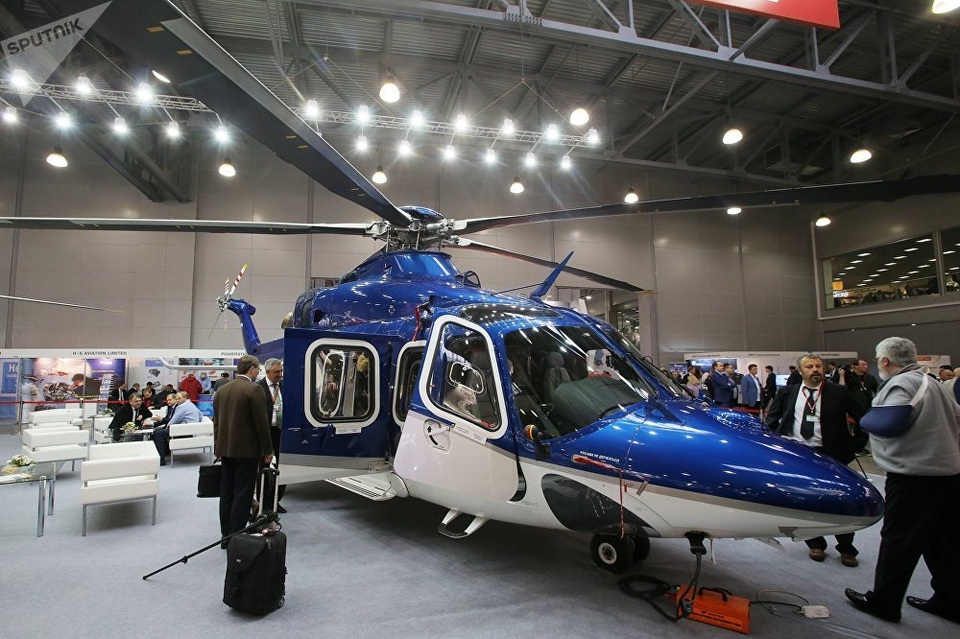 
Một trực thăng đa năng AgustaWestland AW139 tại triển lãm trực thăng quốc tế HeliRussia 2017 tại Moscow, Nga từ 25-27/5.
