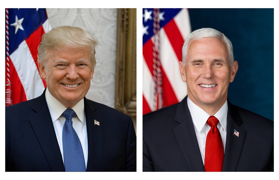 Nhà Trắng công bố chân dung chính thức của Tổng thống Trump - 1 Ảnh chân dung chính thức của Tổng thống Trump và Phó Tổng thống Pence (Ảnh: Nhà Trắng)