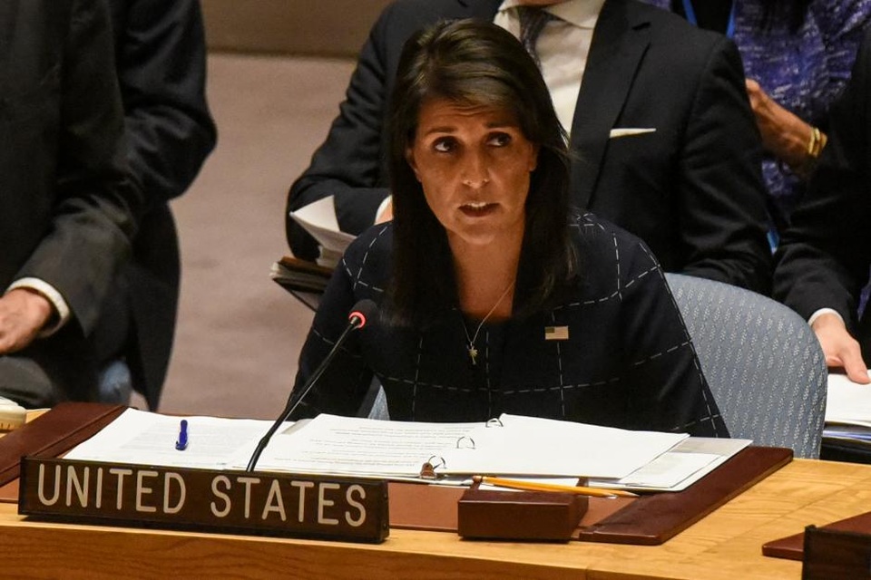 Mỹ cảnh báo “hủy diệt” Triều Tiên - 1
Đại sứ Mỹ tại Liên Hợp Quốc Nikki Haley (Ảnh: Reuters)