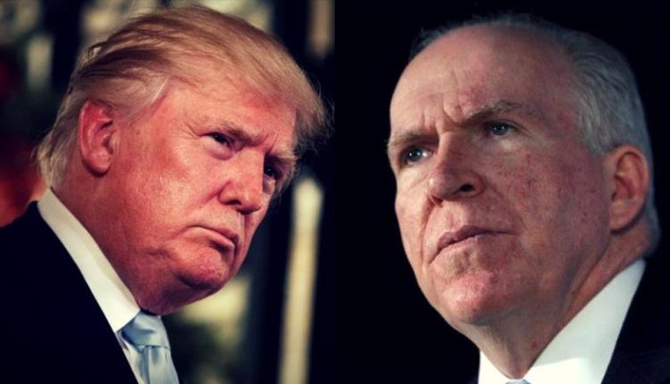 Ông Trump “bóng gió” chuyện giám đốc CIA rò rỉ hồ sơ chấn động về quan hệ với Nga - 1 Tổng thống đắc cử Mỹ Donald Trump (trái) và Giám đốc CIA John Brennan (Ảnh: Salon)