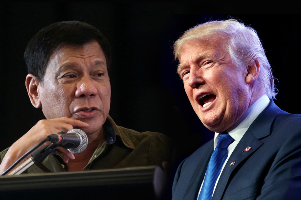 Tổng thống Philippines ca ngợi ông Trump có “đầu óc thực tế” - 1 Tổng thống Mỹ Donald Trump (phải) và người đồng cấp Philippines Rodrigo Duterte (Ảnh: Philstar)