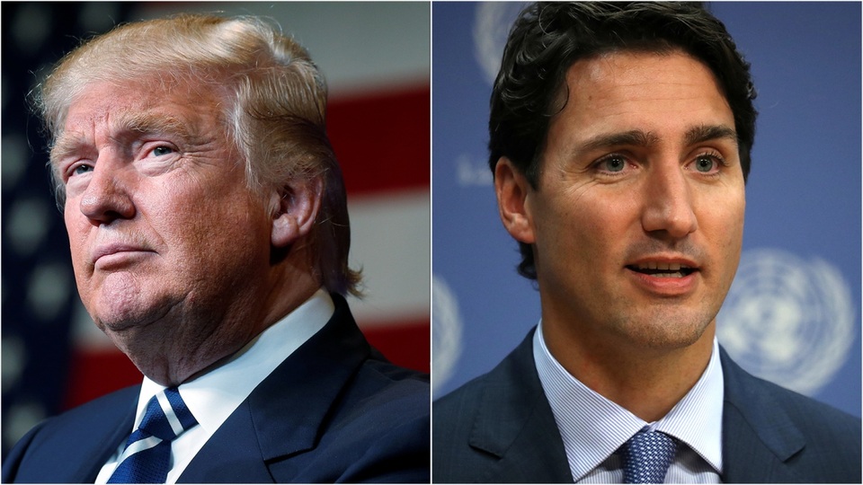 Cuộc gặp “lịch sử” giữa Tổng thống Trump và Thủ tướng Canada - 1
Tổng thống Donald Trump (trái) và Thủ tướng Canada Justin Trudeau (Ảnh: Reuters)