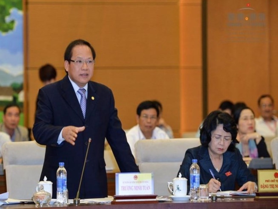 Làm sao chặn dòng tiền quảng cáo phục vụ mục đích xấu trên Facebook? - 1 Bộ trưởng Trương Minh Tuấn trong lần trả lời chất vấn mới đây tại UB Thường vụ Quốc hội