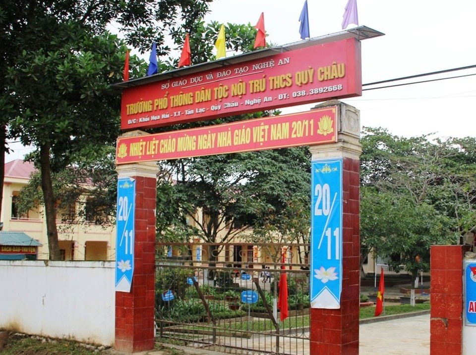 Thêm 37 học sinh nhập viện vì ăn hạt quả ngô đồng - 1 Trường PT DTNT THCS Quỳ Châu (ảnh V.H)