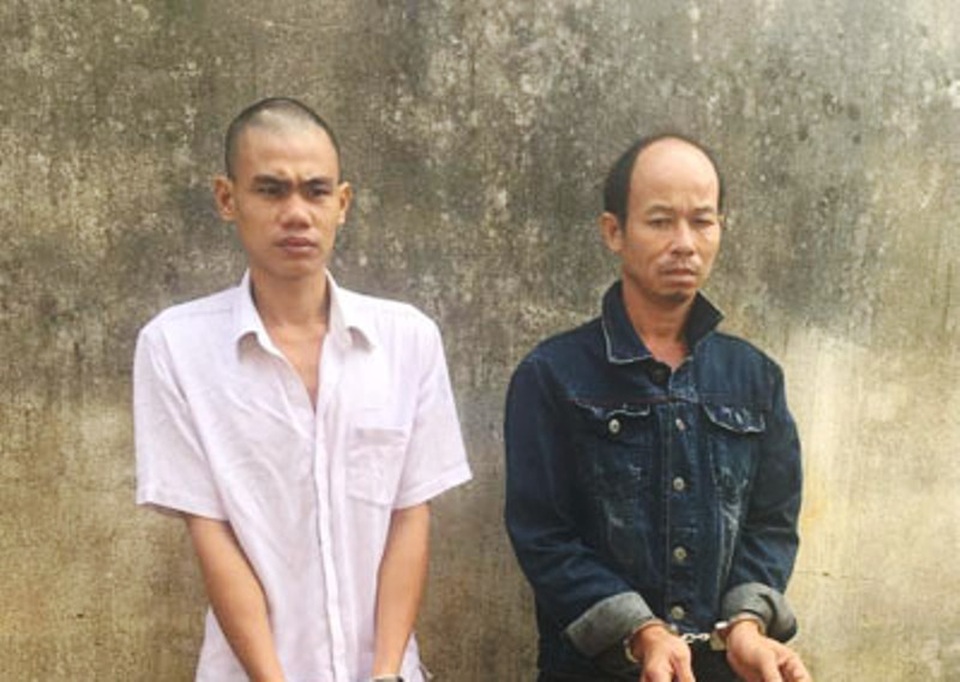 Phạm Văn Luyện và Nguyễn Hữu Thanh tại cơ quan Công an