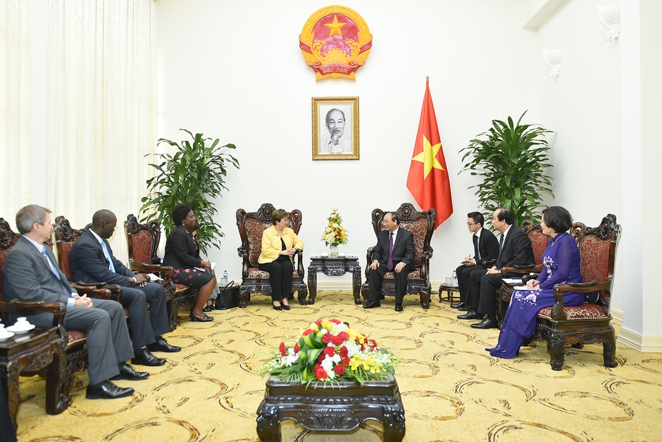 Đề nghị World Bank hỗ trợ Việt Nam vay ngoài nguồn vốn ưu đãi - 1 Toàn cảnh phiên làm việc (ảnh: VGP)
