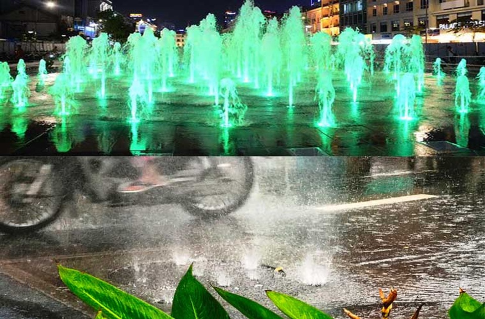Hiện tượng lạ: “Nhạc nước” trong mưa lớn ở TPHCM - 3
Không ít người tỏ ra thích thú khi liên tưởng hiện tượng lạ này với một chương trình nhạc nước.