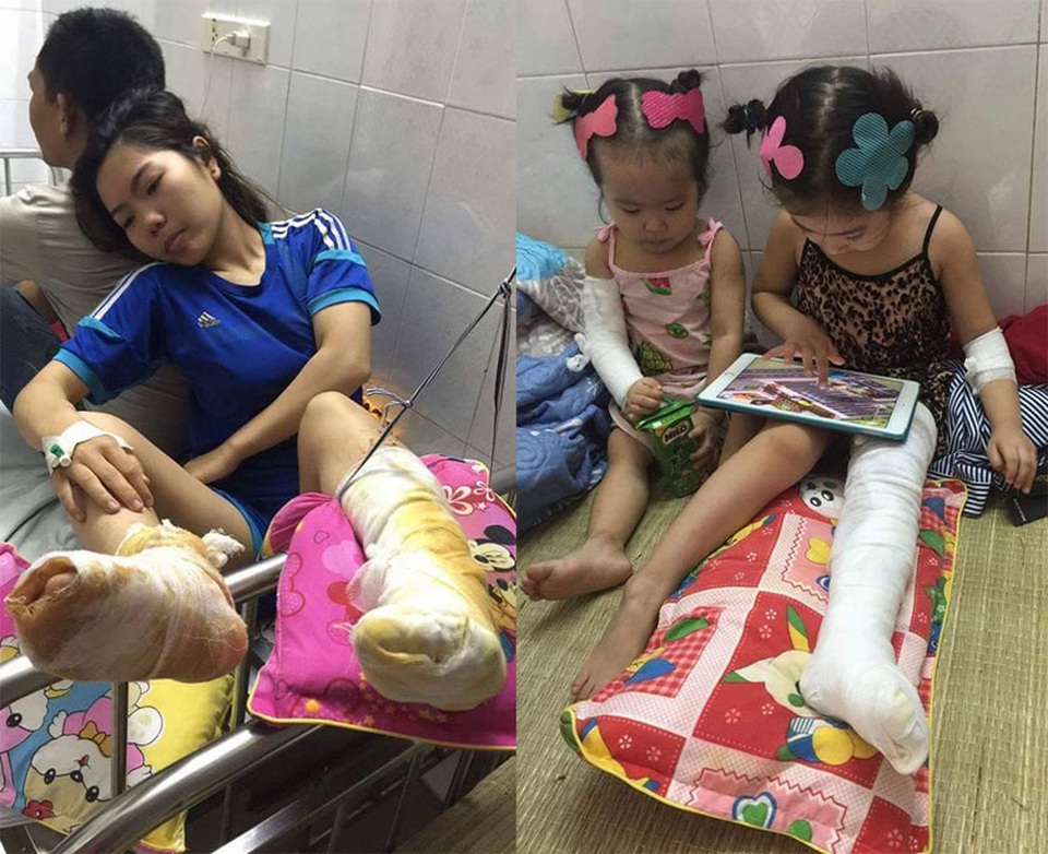 Truy trách nhiệm người đốt rác bên đường khiến 3 cô cháu bỏng nặng - 1
Ba cô cháu gặp nạn vì ngã vào đống lửa cháy bên đường.