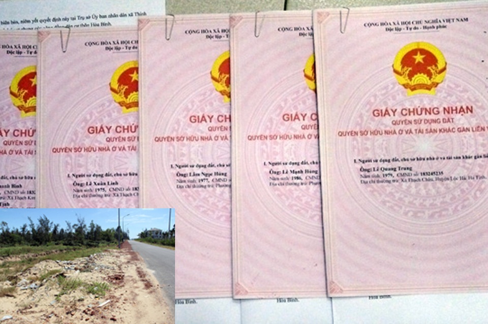 Vụ lừa dân “cuỗm” đất vàng: Hủy bỏ 5 sổ đỏ, tạm giao đất cho xã quản lý - 2 5 bìa đất được UBND huyện Lộc Hà thu hồi, hủy bỏ.