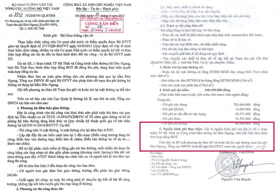 Tháo dỡ Trạm thu phí Đèo Ngang: Lấy nguồn từ BOT tuyến tránh Hà Tĩnh có hợp lý? - 2
Đề xuất của Tổng cục Đường bộ lấy một phần nguồn kinh phí từ Dự án Quốc lộ 1A tuyến tranh TP Hà Tĩnh làm kinh phí dỡ bỏ Trạm thu phí Đèo Ngang gây bất bình đối với người dân.