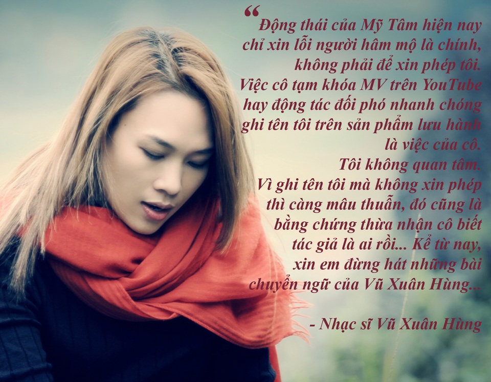 Lùm xùm dán nhãn cho phim và tác quyền nhạc sĩ - 4 Những cuộc đụng độ nảy lửa giữa sao Việt và nhạc sĩ - Sự việc ca sĩ Mỹ Tâm bị tác giả chuyển ngữ ca khúc “Anh thì không” tố sử dụng ca khúc trái phép khiến dư luận đang “nóng” lên. Trước đó, showbiz Việt cũng chứng kiến nhiều cuộc đụng độ nảy lửa giữa sao Việt và nhạc sĩ xoay quanh vấn đề sử dụng ca khúc chưa xin phép…