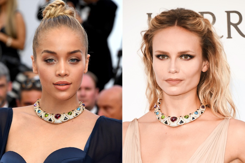 Khi người đẹp “đụng hàng” - 4
Jasmine Sanders và Natasha Poly kiêu sa với vòng cổ đá quý nhiều màu