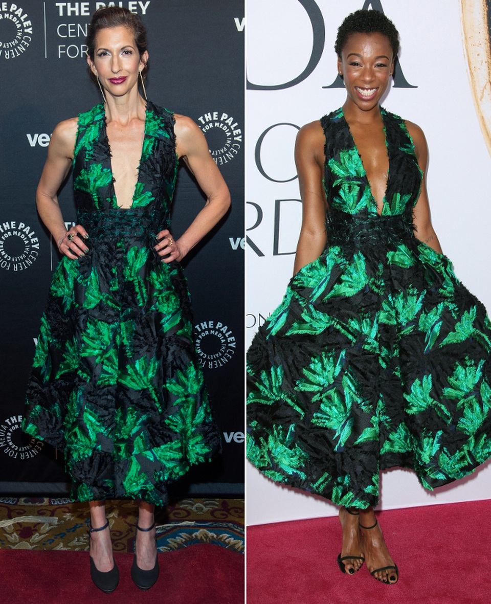 Khi người đẹp “đụng hàng” - 6
Alysia Reiner và Samira Wiley đều rất trẻ trung với váy hoa xanh đen