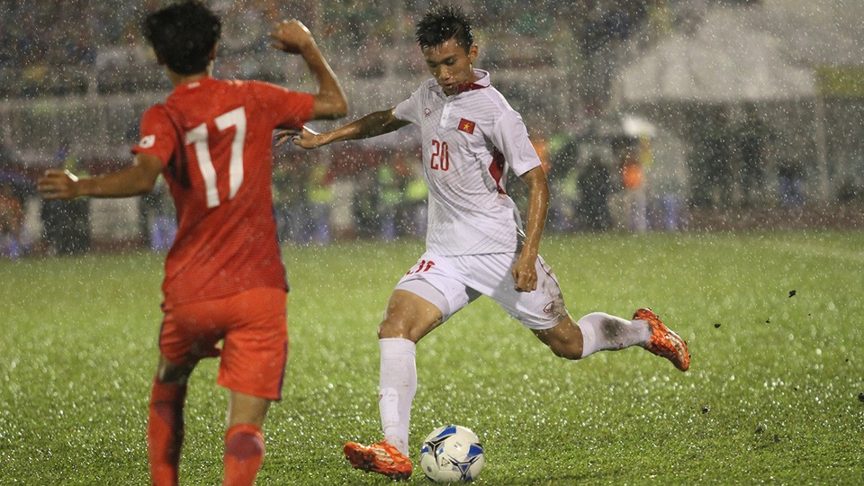 Cầu thủ U20 trưởng thành ở đội U22 Việt Nam trước SEA Games 29 - 1 Đoàn Văn Hậu đang ngày càng tiến bộ (ảnh: Trọng Vũ)