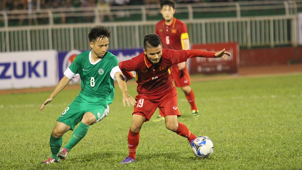 Cầu thủ U20 trưởng thành ở đội U22 Việt Nam trước SEA Games 29 - 2 Quang Hải (19) càng lúc càng cho thấy giá trị ở đội tuyển U22 Việt Nam (ảnh: Trọng Vũ)