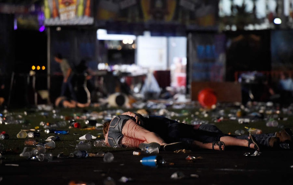 
Hiện trường vụ xả súng ở Las Vegas (Ảnh: Getty)

