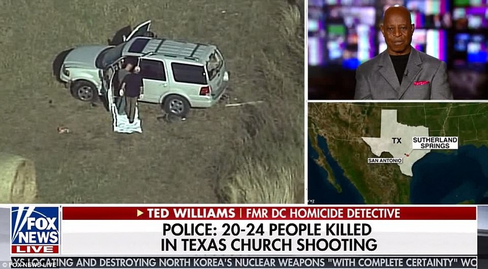 Xả súng ở nhà thờ Mỹ, ít nhất 25 người chết - 11
Chiếc xe nghi phạm dùng để bỏ chạy khỏi hiện trường trước khi bị bắn chết hoặc tự sát. (Ảnh: Fox News)