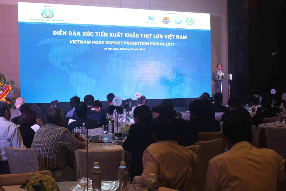 Thịt lợn Việt sắp có mặt tại thị trường Hàn Quốc - 1
Diễn đàn xúc tiến xuất khẩu thịt lợn Việt Nam được tổ chức sáng nay (20/10) tại Hà Nội. (Ảnh: Hồng Vân)