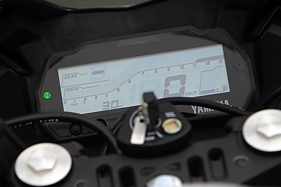 Hệ thống bảng đồng hồ LCD là một thế mạnh của Yamaha trang bị cho tất cả các mẫu xe của mình, với các thông tin khá thiết yếu cho một chiếc xe; đồng hồ tốc độ, vòng tua máy, mức tiêu hao nhiên liệu hiện thời quãng đường đi...